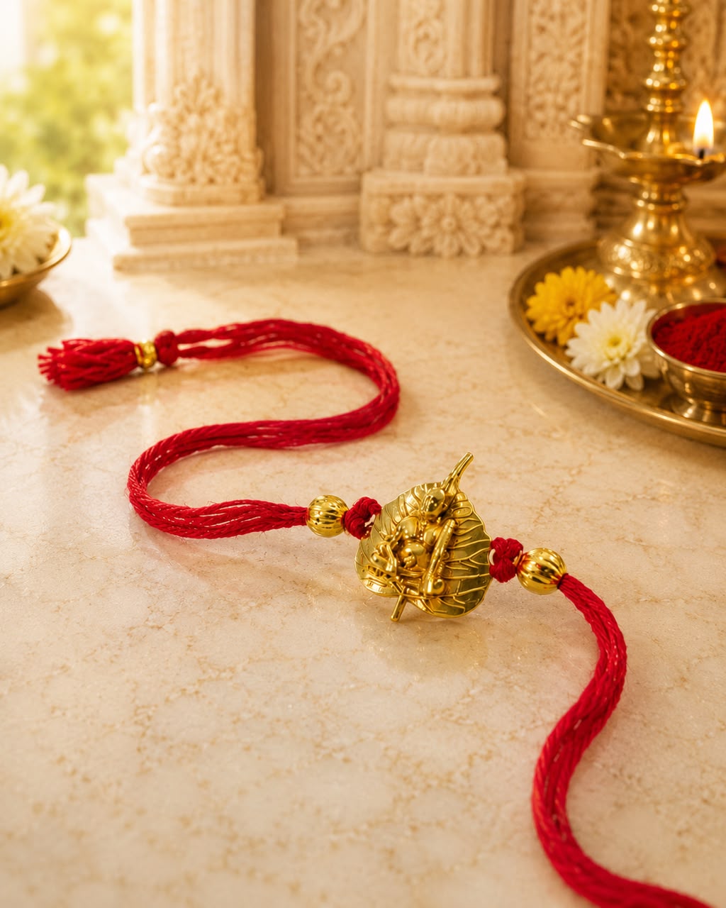 Swami Samarth Pimpalpan Rakhi – Devotional Peepal Leaf Rakhi for Brother | Jija Jewels