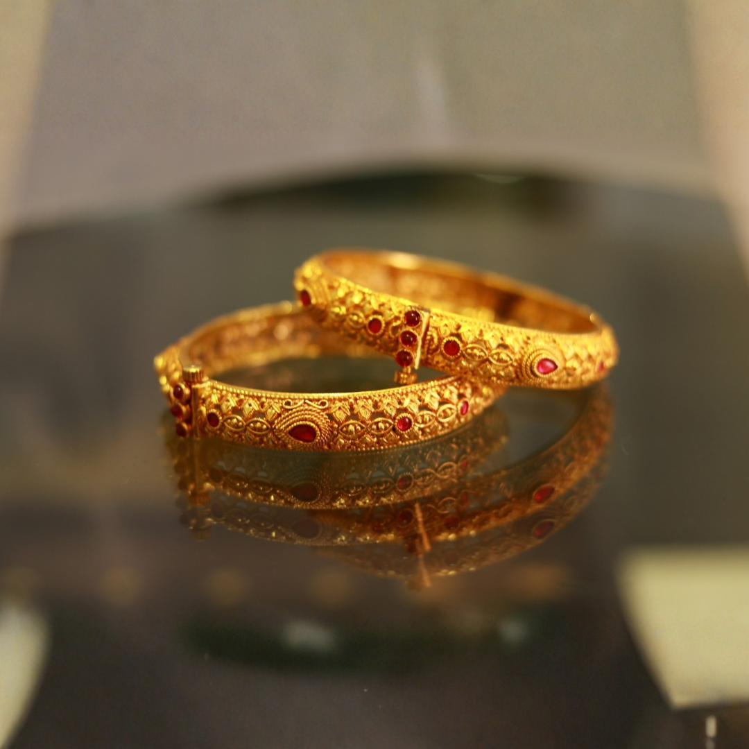 Traditional Gold Replica Bangles – Indian Heritage Jewellery by Jija Jewellery Satara