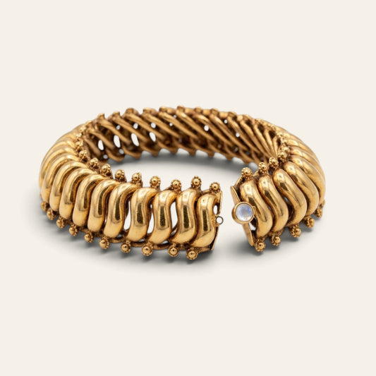 Gold plated bracelet for women in traditional Maharashtrian Shindeshahi design – anti-tarnish, nickel-free