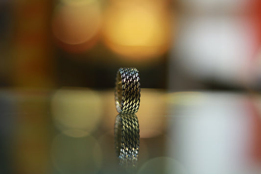 Knitted Silver Band Ring – 92.5 Pure Silver