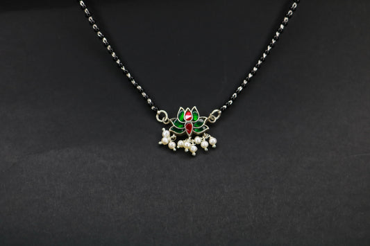 Lotus-Silver Mangalsutra