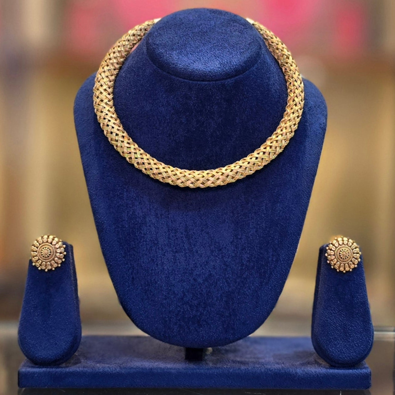 Jali Necklace Traditional Indian Gold Plated Maharashtrian Jewelry