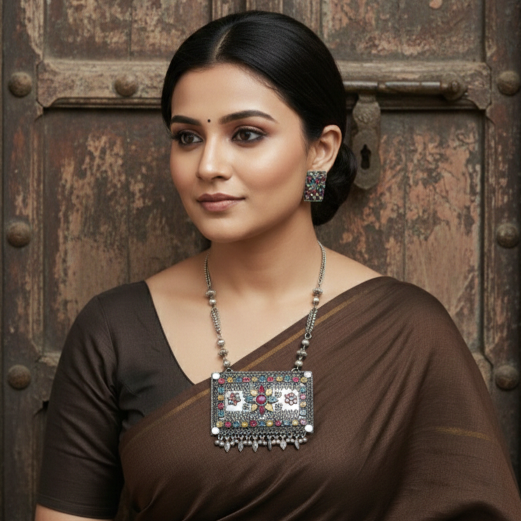 Tribe Oxidized Pendant Necklace