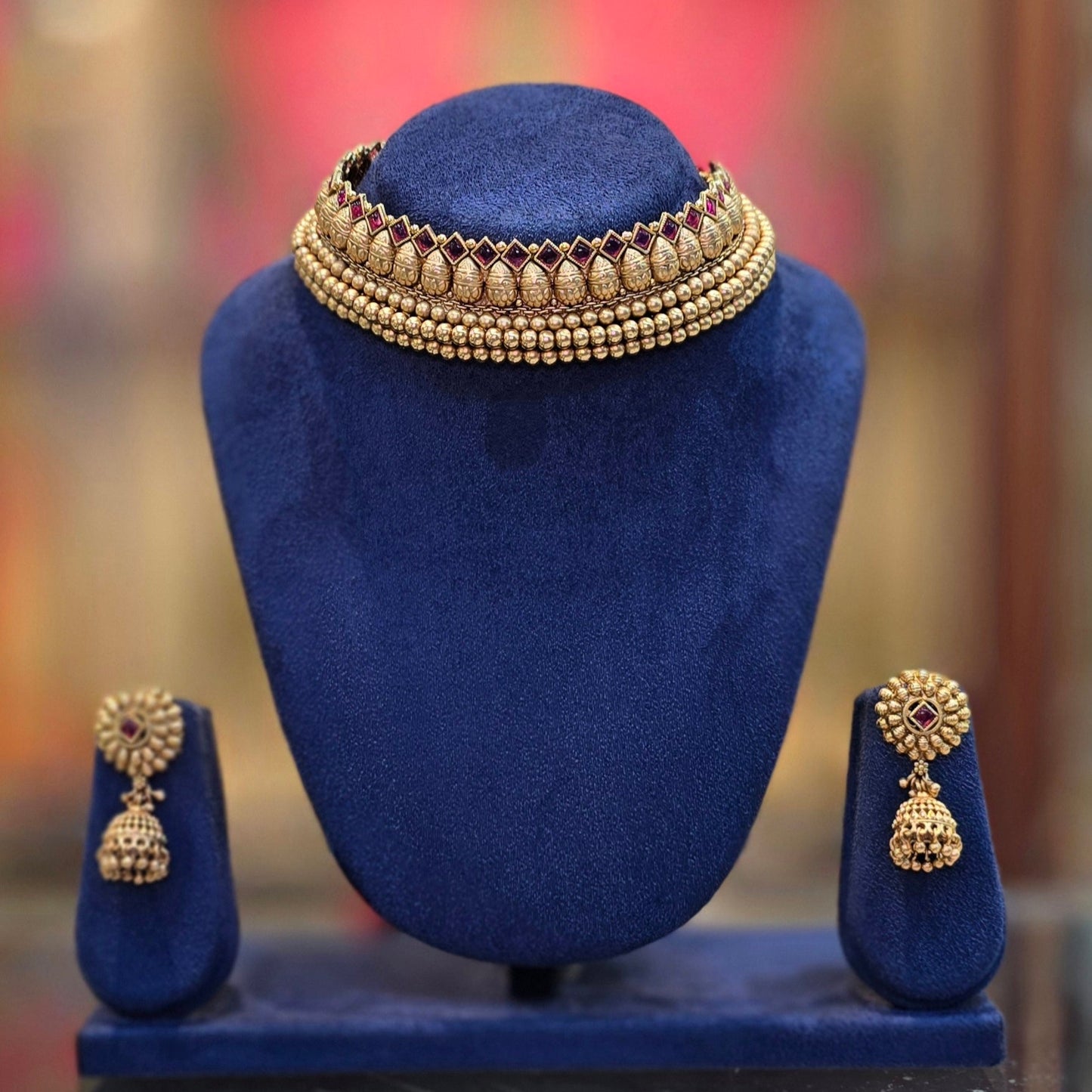 Elegant Gold Plated Maharashtrian Choker Necklace for Weddings and Special Occasions