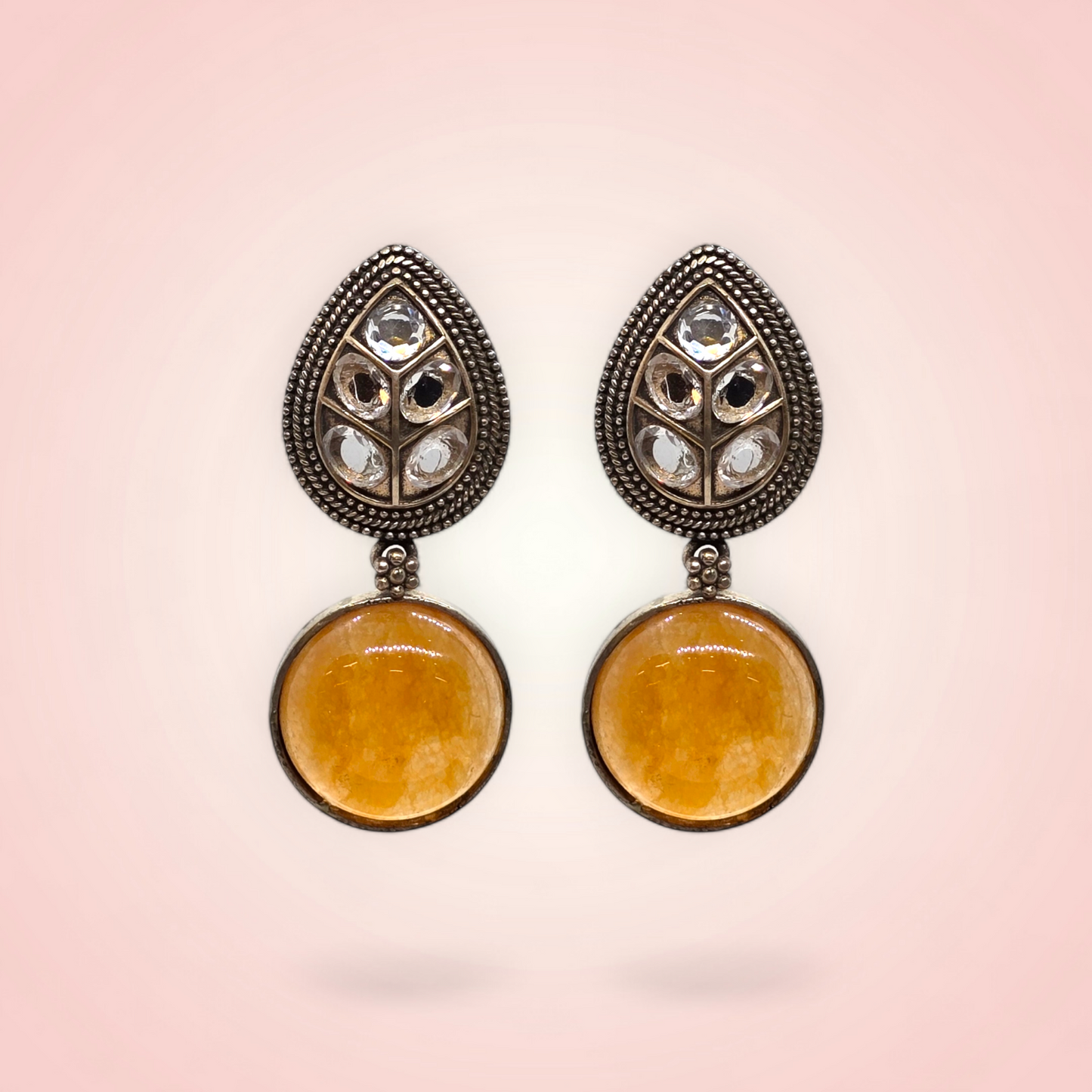 Oxidized Drop Earrings