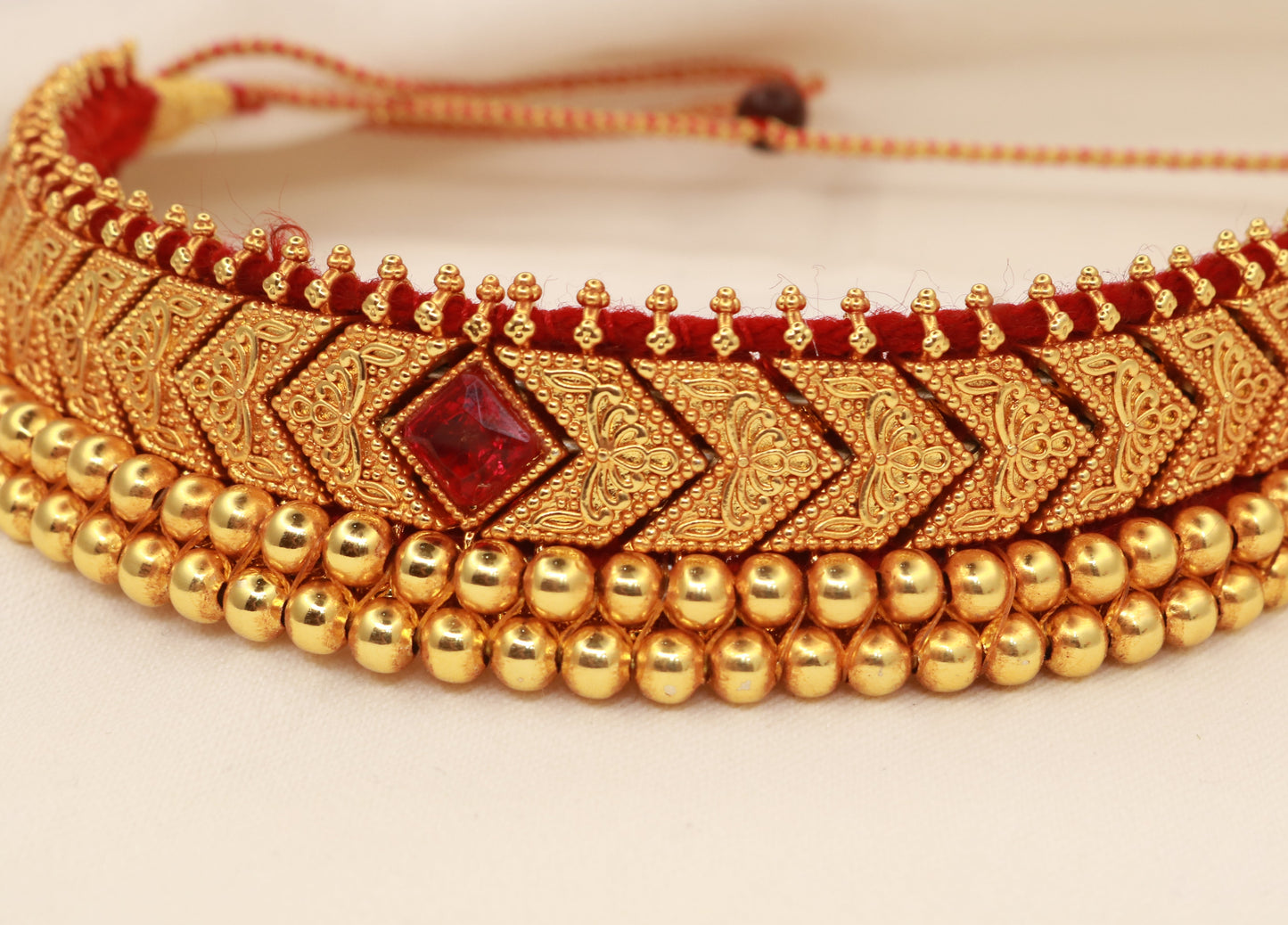Anti-Tarnish Thushi Choker Necklace – Traditional Maharashtrian Jewellery | Jija Jewellery Satara