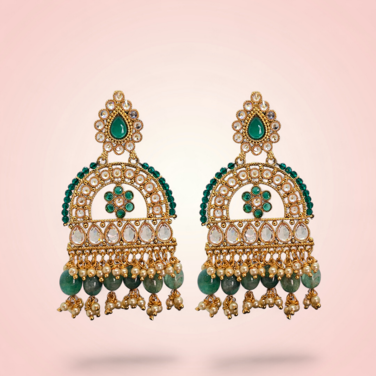 Green Luxe Spark Earrings .