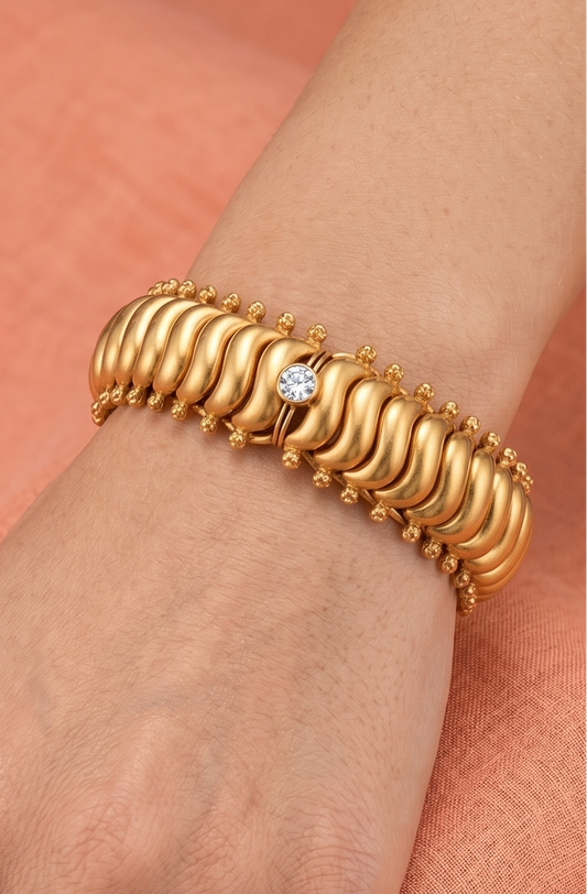 Handcrafted gold plated Shindeshahi bracelet with screw fitting — Jija Jewellery