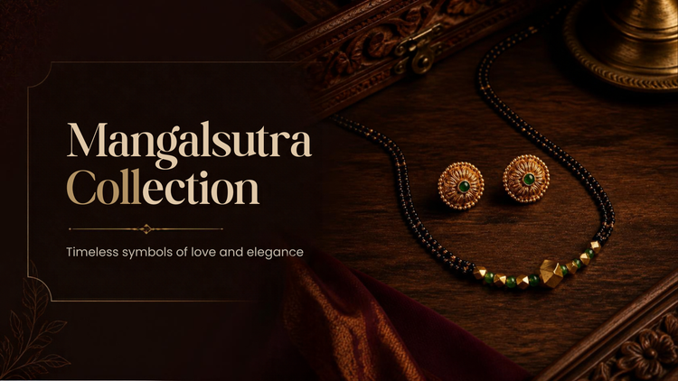 Gold plated black bead mangalsutra designs by Jija Jewellery