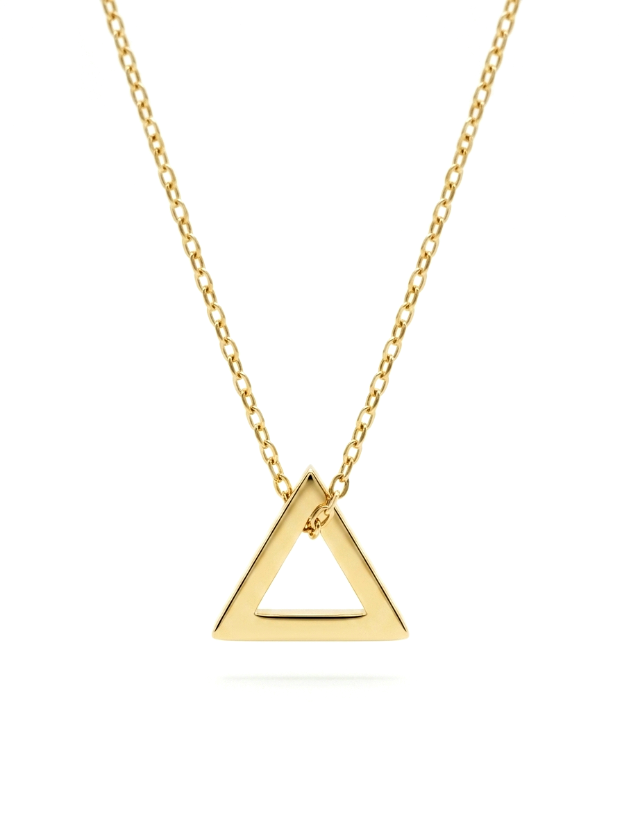 Triangle Pendant Necklace & Stud Earrings Set — Gold Plated Anti-Tarnish