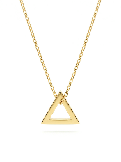 Triangle Pendant Necklace & Stud Earrings Set — Gold Plated Anti-Tarnish
