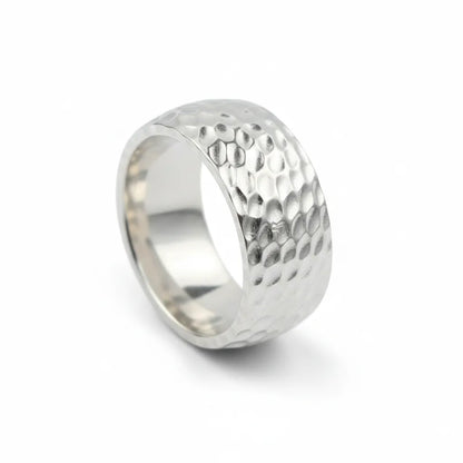 925 Silver Hammered Thumb Ring – Minimalist Stacking Band | Handcrafted in Satara | Jija Jewellery