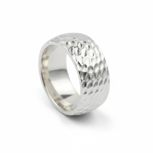 925 Silver Hammered Thumb Ring – Minimalist Stacking Band | Handcrafted in Satara | Jija Jewellery