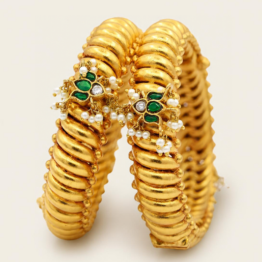 Shideshahi Kamal Kundan Tode Gold Plated | Jija Jewellery