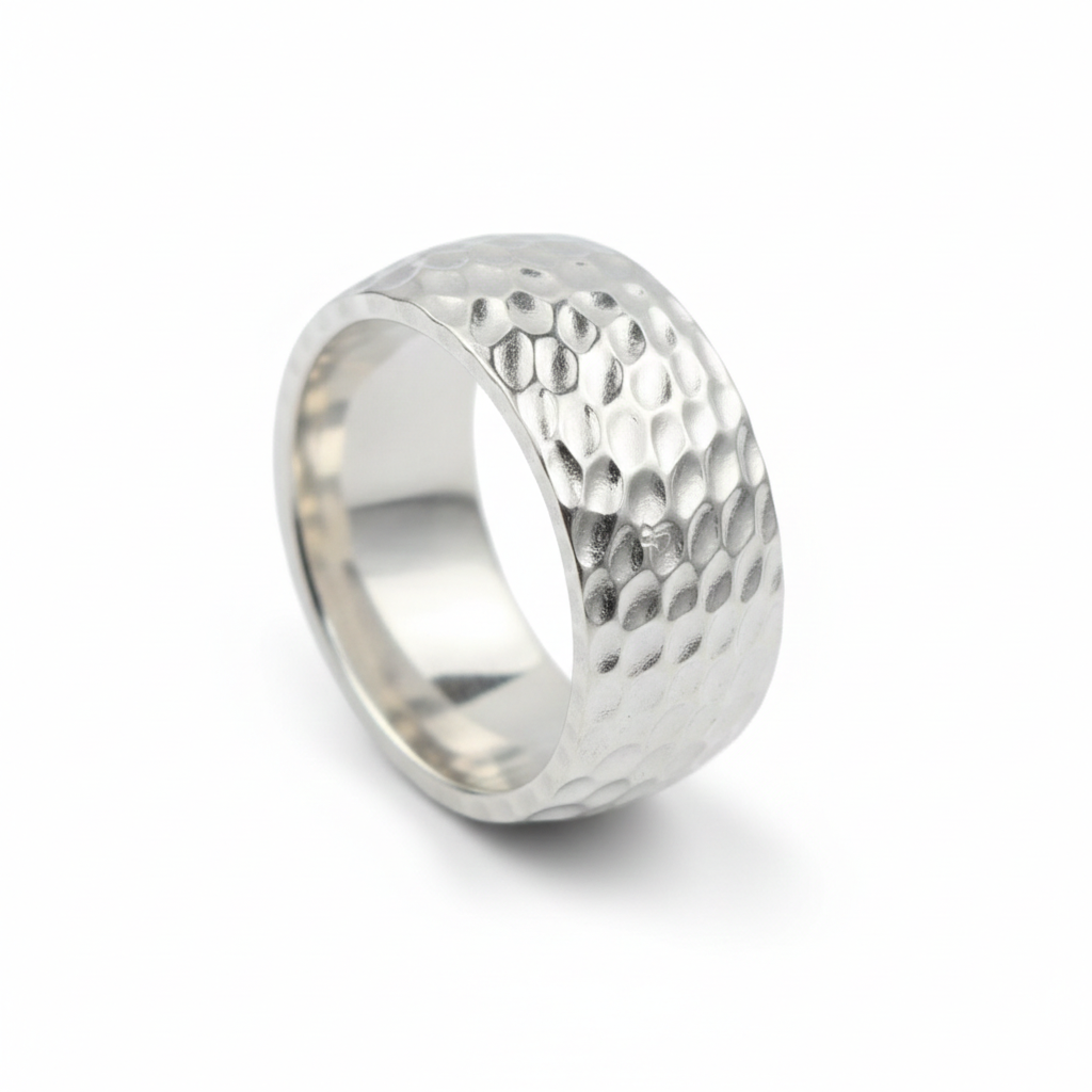 Silver Hammered Finger Ring