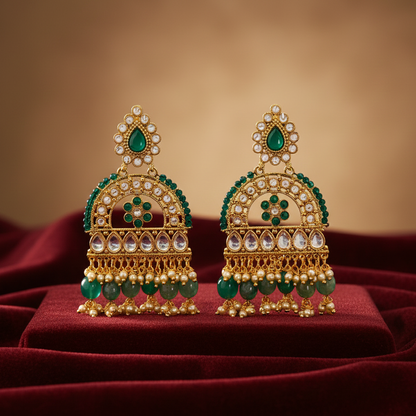 Green Luxe Spark Earrings .