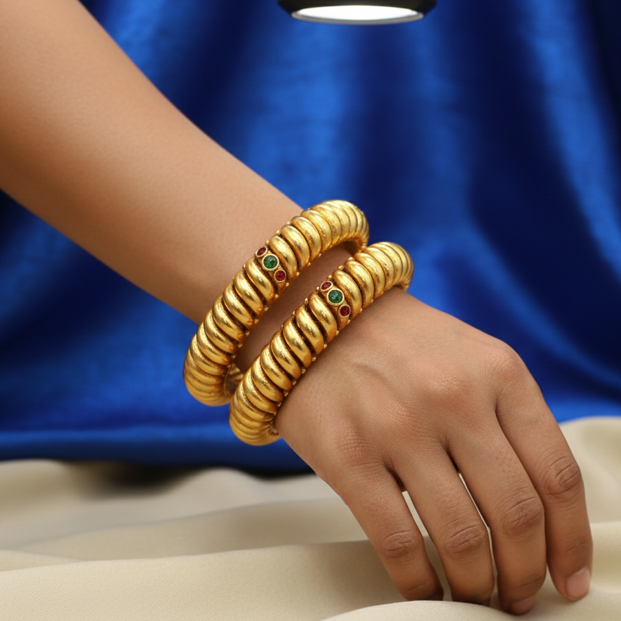 Shindeshahi Suvarna Tode – Gold Plated Maharashtrian Bangles