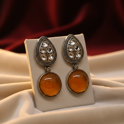 Oxidized Drop Earrings