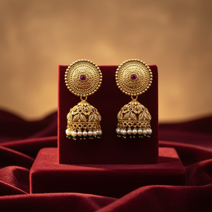 Gold Plated Zumka Earrings For Women Wedding Jewelry