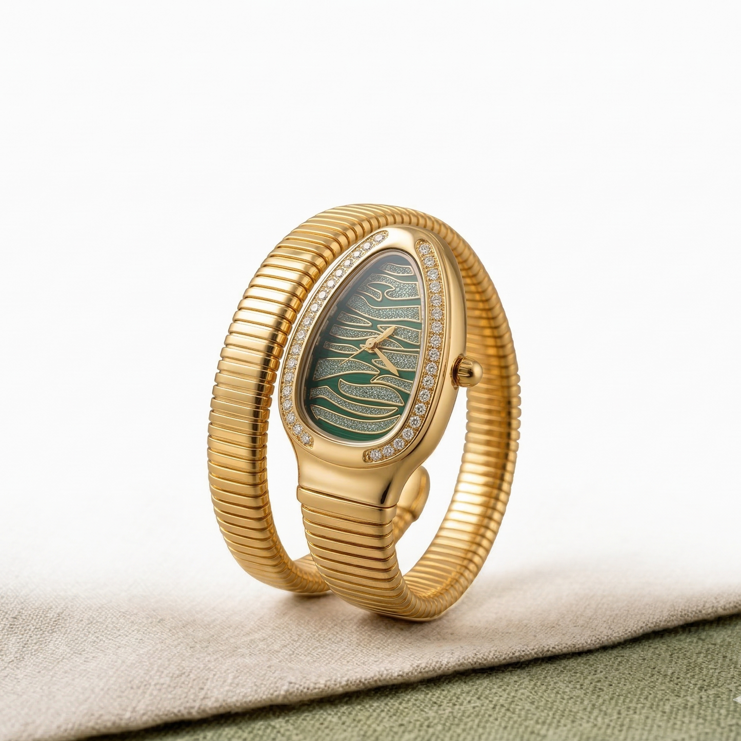 Snake Bracelet Watch for Women – Gold Plated Anti-Tarnish Flexible Wrap Statement Watch