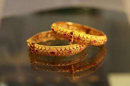 Handcrafted Gold Replica Bangles — Real Gold Look