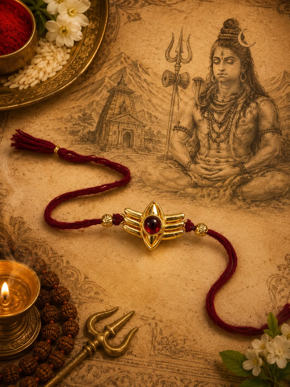 Shankar Bhagwan Rakhi – Devotional Shiva Mahadev Rakhi for Brother | Jija Jewels