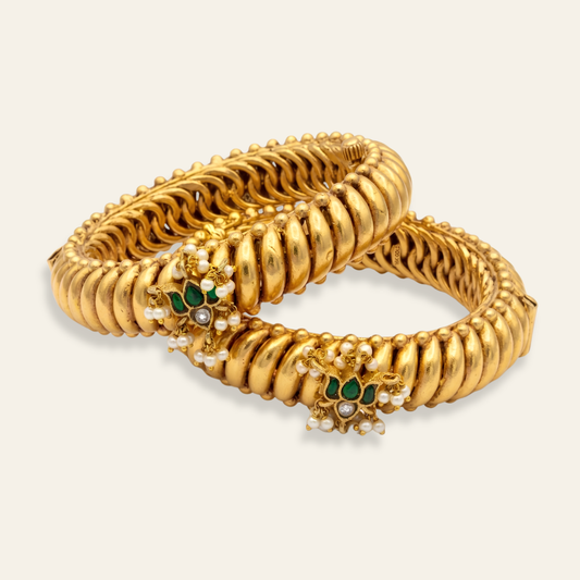 Shideshahi Kamal Kundan Tode Gold Plated | Jija Jewellery