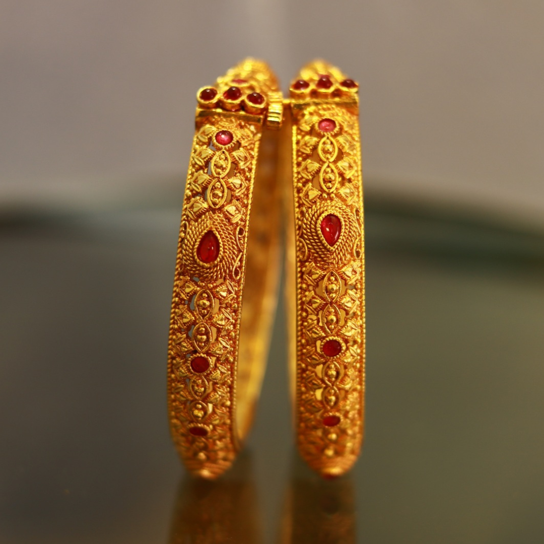 Anti-Tarnish Gold Bangles – Nickel Free Handcrafted in Satara Maharashtra | Jija Jewellery
