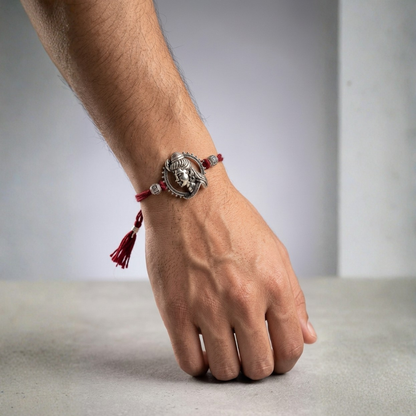Oxidised Silver Lord Shankar Rakhi | Shiva Heritage Rakhi for Rakshabandhan – Jija Jewellery