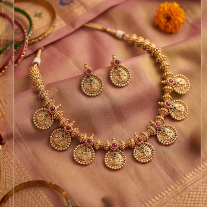 Tanjul Putali Necklace gold-plated Maharashtrian putali coin haar Jija Jewellery