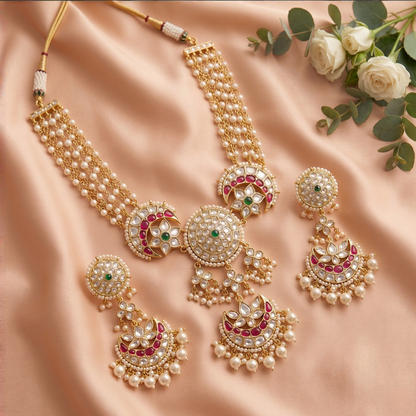 Kundan Necklace gold-plated bridal Kundan stone necklace Jija Jewellery