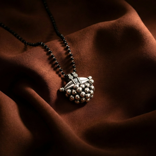 Silver Tavis Mangalsutra – 92.5 Pure Silver | Oxidized Traditional Design