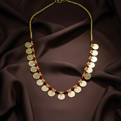 Parampaarik Putali Haar – Traditional Maharashtrian Gold Plated Coin Necklace with Powle | Bridal Ethnic Jewellery