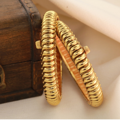 Royal Legacy Shindeshahi Tode – Gold Plated Maharashtrian Bridal Bangle Set by Jija Jewellery