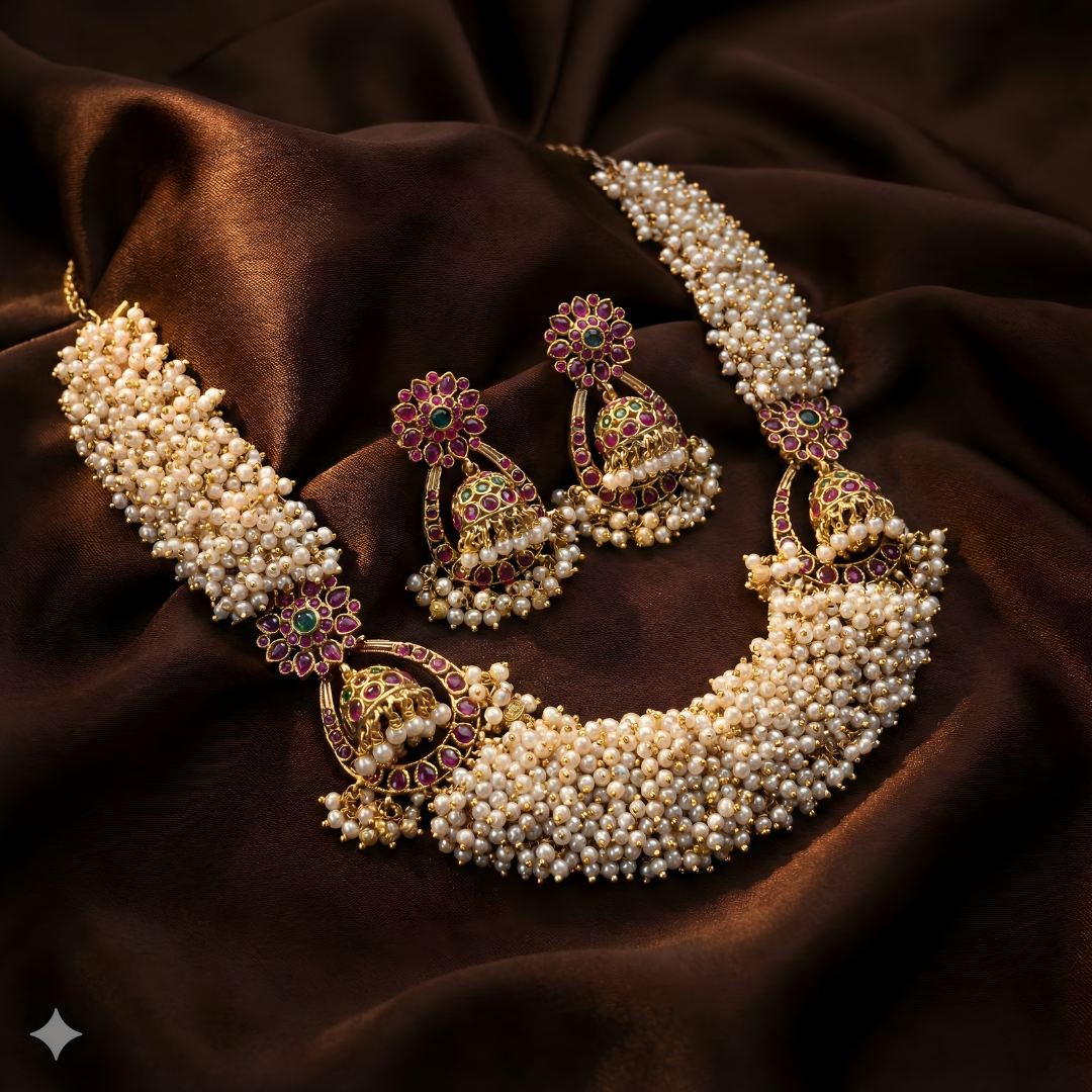 Golden Pearl Symphony Necklace