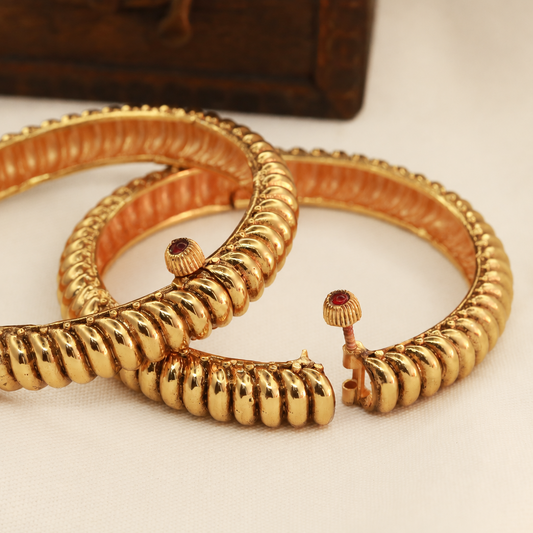 Rajwadi bangles set – 2-piece Shindeshahi tode for Paithani and Nauvari saree