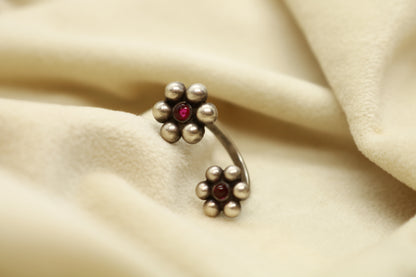 "Silver Kudi Finger Ring – 92.5 Pure Sterling Silver Oxidised Adjustable Ring by Jija Jewellery