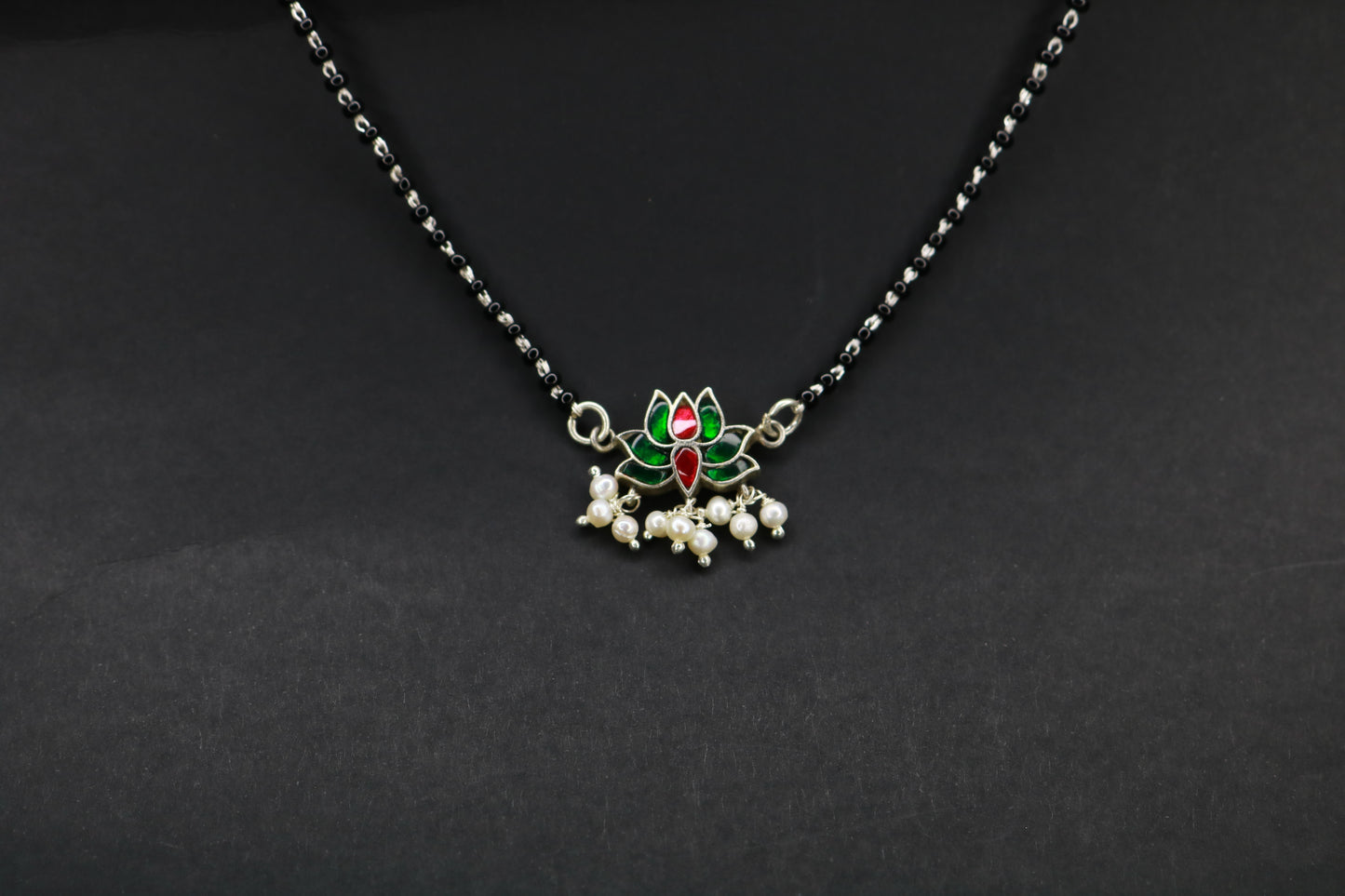 Lotus-Silver Mangalsutra