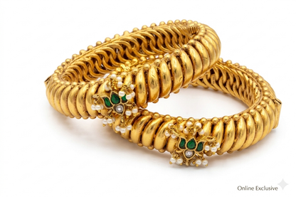 Shideshahi Kamal Kundan Tode Gold Plated | Jija Jewellery