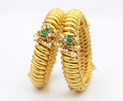 Shideshahi Kamal Kundan Tode Gold Plated | Jija Jewellery