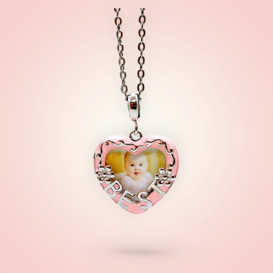 Silver Heart Photo Locket Charm