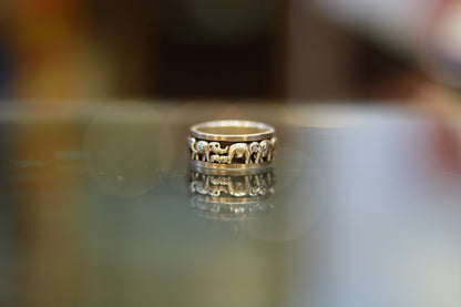 Elegant Elephant Revolving Thumb Ring – 92.5 Pure Silver
