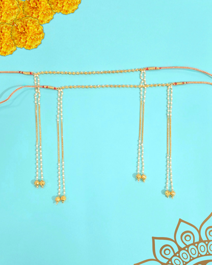 Pearl Gold Plated Mundavalya | Maharashtrian Bridal & Groom Wedding Jewellery – Jija