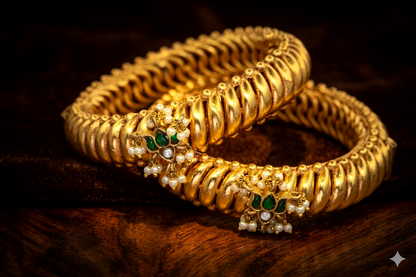 Shideshahi Kamal Kundan Tode Gold Plated | Jija Jewellery