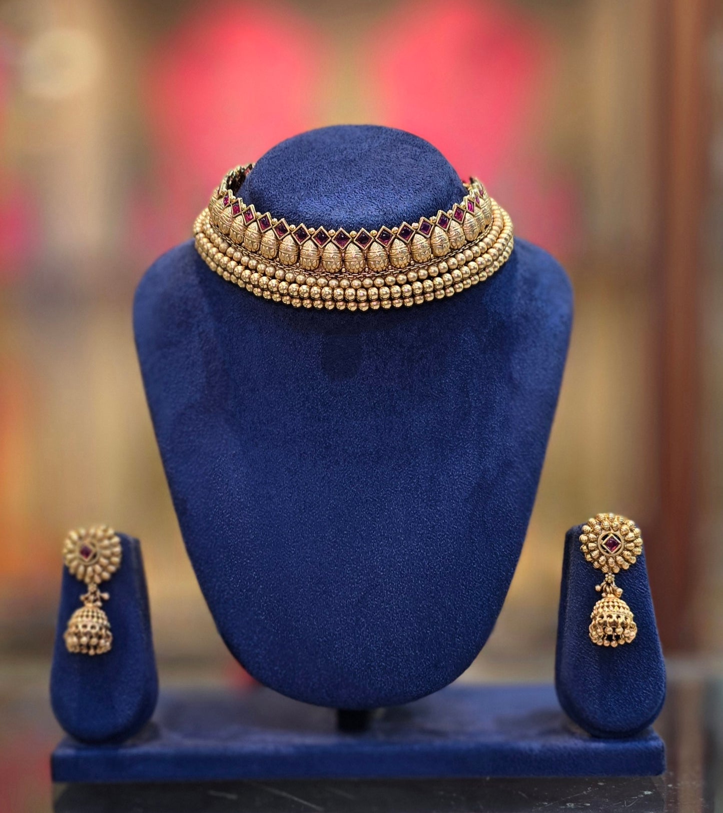 Elegant Gold Plated Maharashtrian Choker Necklace for Weddings and Special Occasions