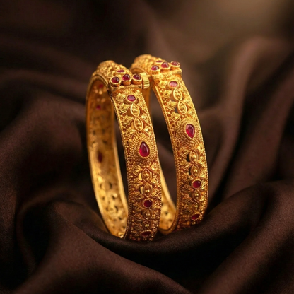 Handcrafted Gold Replica Bangles — Real Gold Look