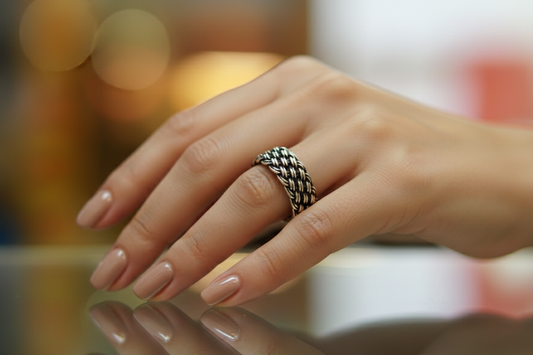 92.5 Sterling Silver Thread Band Ring
