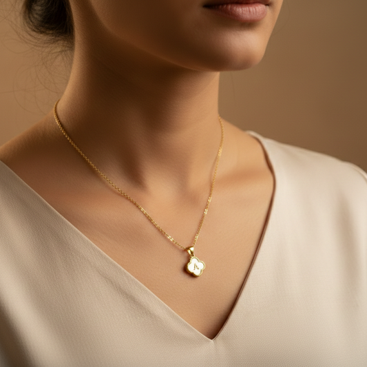 Personalized Alphabet Pendant Necklace | Anti-Tarnish Gold Plated | Minimal Style