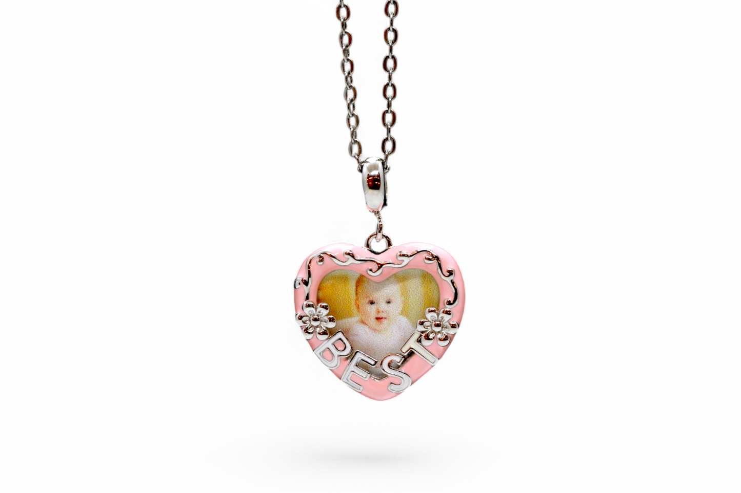 Silver Heart Photo Locket Charm