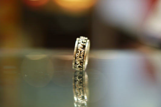 Elegant Elephant Revolving Thumb Ring – 92.5 Pure Silver